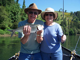 Husband and wife enjoying Shad fishing together